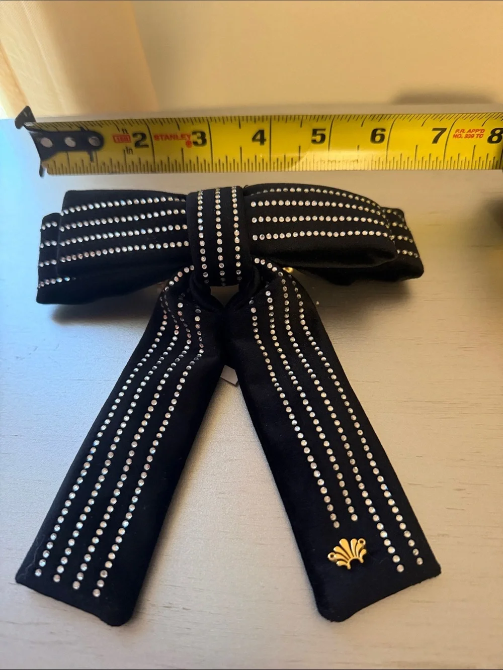 Lele Sadoughi Crystal Pinstripe Antoinette Bow Barrette